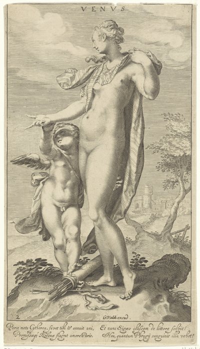 Venus y Cupido Venus (título sobre el objeto) Sentencia de París (título de la serie) de Willem Isaacsz. van Swanenburg