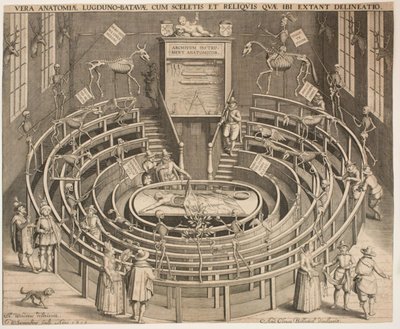La sala del teatro anatómico en Leiden de Willem Isaaksz Swanenburgh