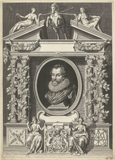Retrato de Gerard Thibault en un marco arquitectónico de Willem Jacobsz Delff