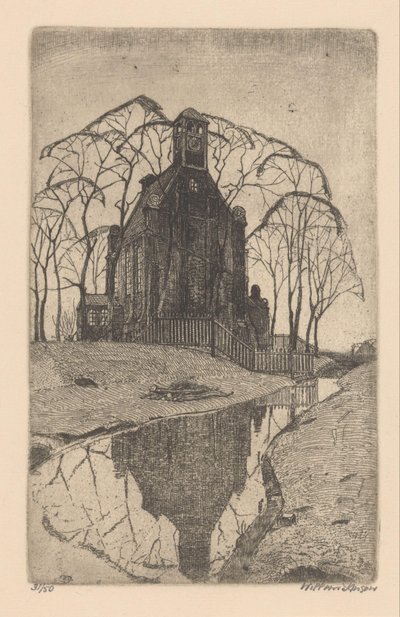 Iglesia del pueblo de Willem Jansen (graveur) (signed by artist)