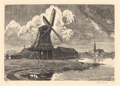 Molino de la Gallina Bonita de Willem Jansen (graveur) (signed by artist)