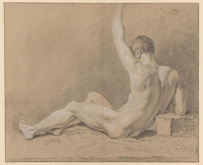 desnudo masculino sentado, visto de espaldas (1er premio 1769) de Willem Joseph Laquy
