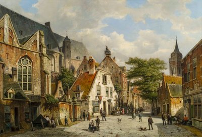 Escena callejera holandesa en verano, siglo XIX de Willem Koekkoek