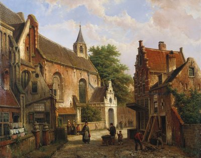 Una Escena Callejera en Delft de Willem Koekkoek