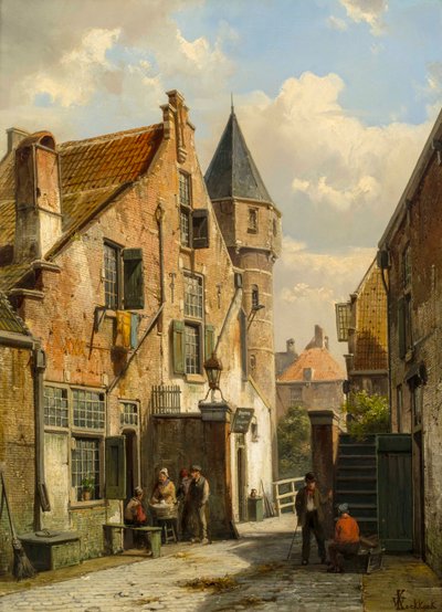 Una vista de Leiden de Willem Koekkoek