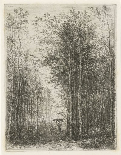 Paisaje forestal con recolectores de madera. de Willem Matthias Jan van Dielen