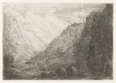Vista del valle de la montaña de Willem Matthias Jan van Dielen