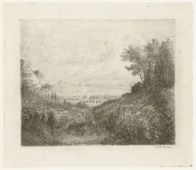 Paisaje montañoso con camino al valle. de Willem Matthias Jan van Dielen
