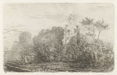 Paisaje con ruina y dos figuras. de Willem Matthias Jan van Dielen