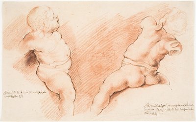 Centauro dominado por Amor. Grupo escultórico antiguo. Dos estudios de Amor, uno visto desde la derecha, el otro desde atrás de Willem Panneels