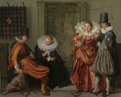 Parejas elegantes cortejando, c. 1616-20 de Willem Pietersz Buytewech