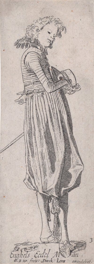 Noble Inglés, de Noblemen of Different Countries, Plate 3 de Willem Pietersz. Buytewech