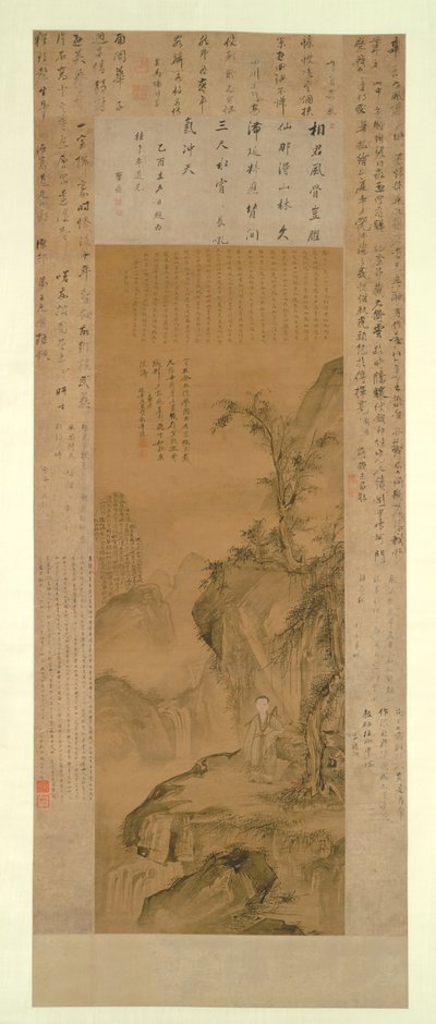 Layered Peaks and Splashing Waterfall: Portrait of Hua Yan as a Young Man de Willem Pietersz Buytewech