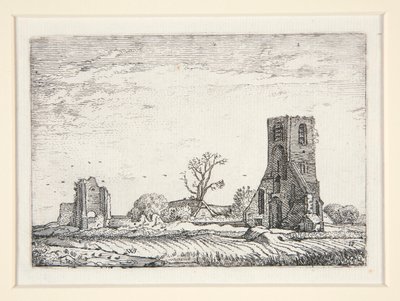Ruinas de una iglesia (Capilla de Eykenduynen cerca de La Haya), Lámina 10 de El Conjunto de los Paisajes de Willem Pietersz. Buytewech