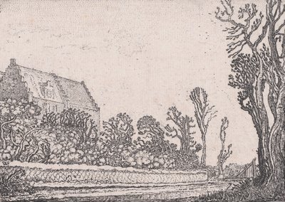 La casa con el frontón escalonado, de Verscheyden Landtschapjes Various Little Lands..., ca. 1616 de Willem Pietersz. Buytewech