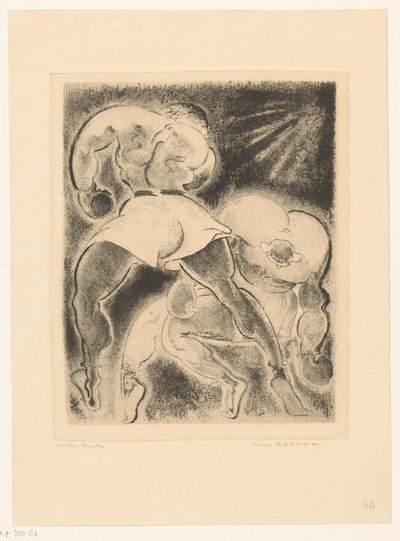 Dos boxeadores de Willem Retera (signed by artist)