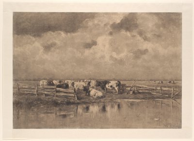 La curva de la leche en el Schie de Willem Roelofs (I) (signed by artist)