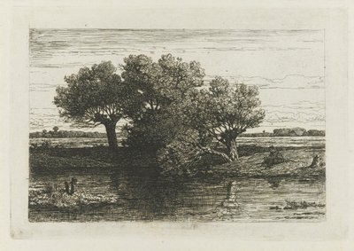 Pescador en los sauces desmochados de Willem Roelofs (I)