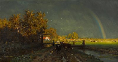 ""Arc en ciel"" (Arco iris) Pintura de Willem Roelofs (1822-1897) - 1875 - Óleo sobre lienzo Dim 96,2x147,7 cm Gemeentemuseum La Haya (La Haye) de Willem Roelofs