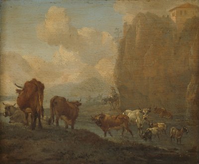 Ganado junto a un río de Willem Romeyn