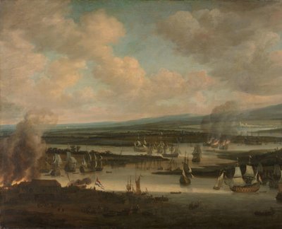 Quema de la flota inglesa cerca de Chatham (19-24 de junio de 1667) de Willem Schellinks