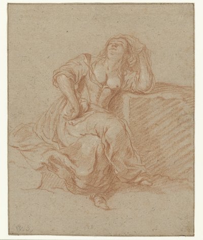 Mujer sentada en pose desprendida de Willem Schellinks