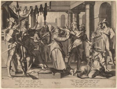El juicio de Salomón de Willem Swanenburgh after Joachim Anthonisz Wtewael