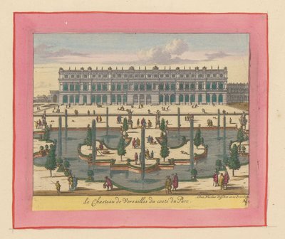 Ansicht des Palastes von Versailles von der Park- und Gartenseite de Willem Swidde