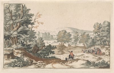 Paisaje boscoso con un camino de Willem Swidde