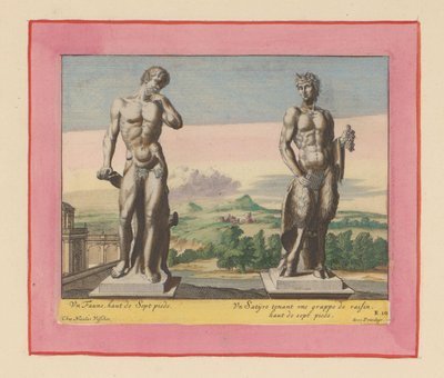 Statuen eines Fauns und eines Satyrs mit Trauben de Willem Swidde