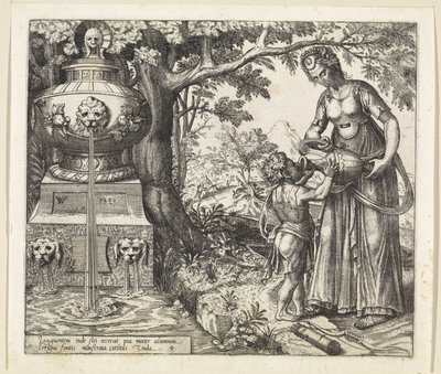 Agar le da de beber a Ismael Historia de Agar e Ismael (título de la serie) de Willem Thibaut