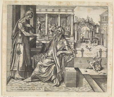 Sara le pide a Abraham que despida a Agar e Ismael Historia de Agar e Ismael (título de la serie) de Willem Thibaut