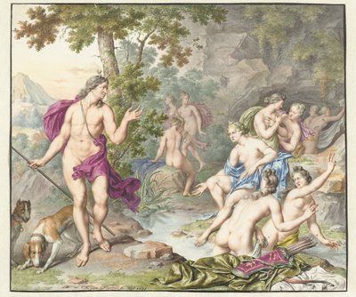Actaeon sorprende a Diana y a sus compañeros de Willem Van Mieris