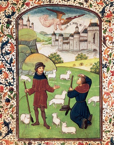 Anunciación hecha a los pastores (miniatura) de Willem Vrelant