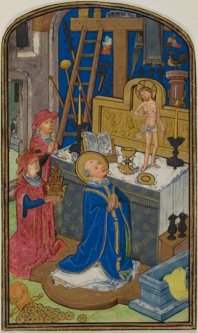 La Misa de San Gregorio, de un Libro de Horas de Willem Vrelant