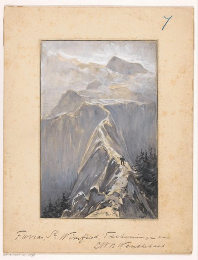 Un niño camina por un sendero de montaña de Ludwig Willem Reymert Wenckebach