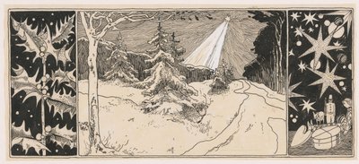 Una estrella brilla en un paisaje invernal de Ludwig Willem Reymert Wenckebach
