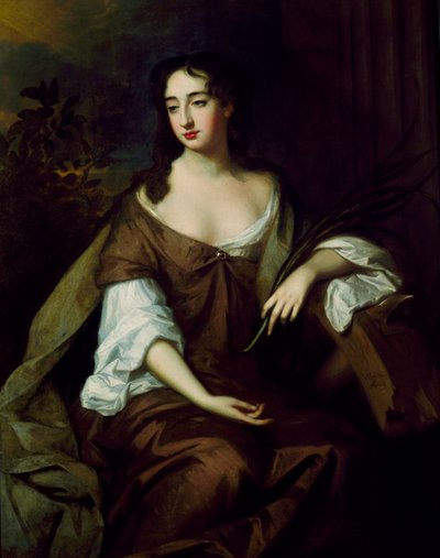 Una dama como Santa Catalina (óleo sobre lienzo) de Willem Wissing