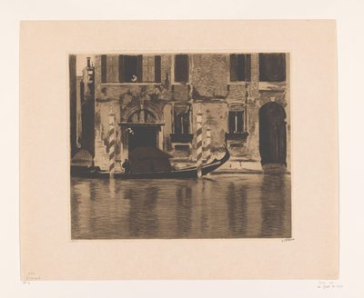 Góndola amarrada con superestructura en un canal de Venecia
Góndola con superestructura en el Gran Canal de Venecia (título original) de Willem Witsen (signed by artist)