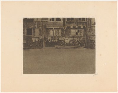 Fachadas traseras de Voorstraat 463, 461 y 459 en Dordrecht de Willem Witsen (signed by artist)