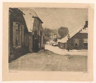 Casas cubiertas de nieve en Ede de Willem Witsen (signed by artist)