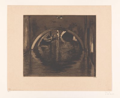 Vista bajo un puente con dos botes de remos
Bajo el puente, Venecia (título original) de Willem Witsen (signed by artist)