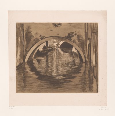 Vista bajo un puente con dos botes de remos
Bajo el puente, Venecia (título original) de Willem Witsen (signed by artist)