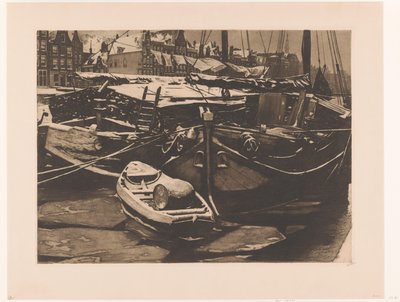 Vista de los barcos amarrados en el Oudeschans de Ámsterdam
Barcos de turba en el Oude Schans (título original) de Willem Witsen (signed by artist)