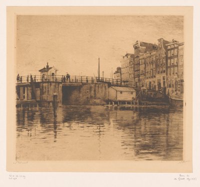 Vista del Kraansluis en Ámsterdam de Willem Witsen (signed by artist)