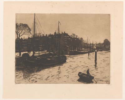 Vista del Leuvehaven en Rotterdam de Willem Witsen (signed by artist)