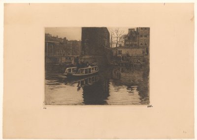 Vista del desembarco en la Montelbaanstoren de Ámsterdam de Willem Witsen (signed by artist)