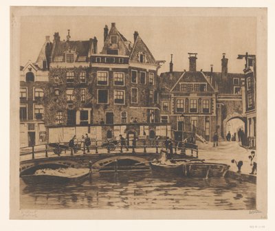 Vista del Beurspleintje en Ámsterdam de Willem Witsen (signed by artist)