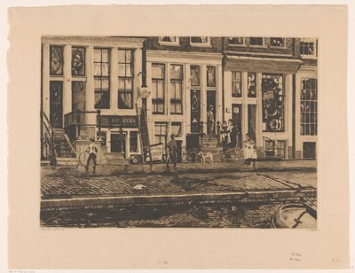 Vista de las casas del Oude Waal en Ámsterdam de Willem Witsen (signed by artist)