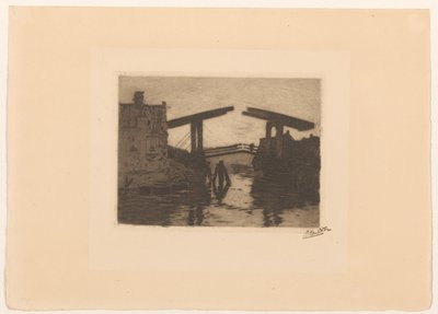 Puente levadizo de Zandhoek en Ámsterdam de Willem Witsen (signed by artist)